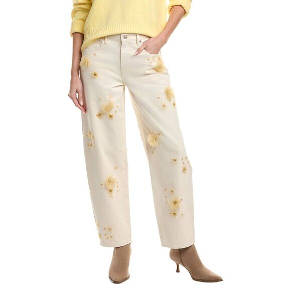 FRAME Denim Denim - Frame Denim Womens  Low Slung Vanilla Bean Barrel Jean, White